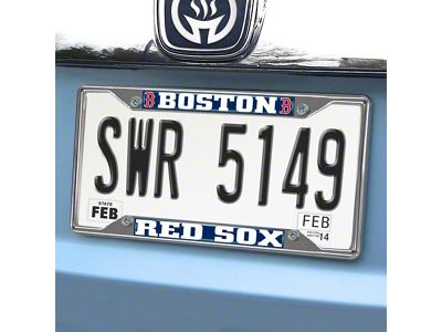 License Plate Frame with Boston Red Sox Logo; (Universal; Some Adaptation May Be Required)