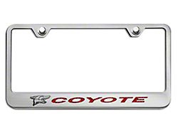License Plate Frame with Coyote Logo; Red Carbon Fiber Inlay (Universal; Some Adaptation May Be Required)