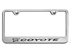 License Plate Frame with Coyote Logo; Solid Black Inlay (Universal; Some Adaptation May Be Required)