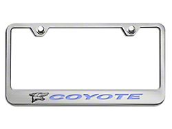 License Plate Frame with Coyote Logo; Ford Blue Inlay Solid (Universal; Some Adaptation May Be Required)