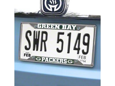 License Plate Frame with Green Bay Packers Logo; Green (Universal; Some Adaptation May Be Required)