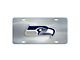 License Plate with Seattle Seahawks Logo; Stainless Steel (Universal; Some Adaptation May Be Required)