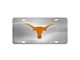 License Plate with University of Texas Logo; Stainless Steel (Universal; Some Adaptation May Be Required)