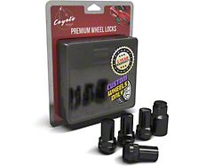 Locks with Key for Black Acorn Lug Nuts; 14mm x 1.5 (21-26 Mustang Mach-E)
