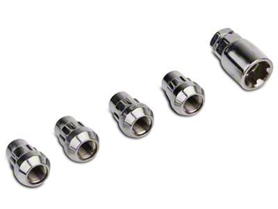 Locks with Key for Chrome Acorn Lug Nuts; 14mm x 1.5 (21-24 Mustang Mach-E)