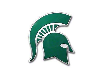 Michigan State University Embossed Emblem; Green (Universal; Some Adaptation May Be Required)