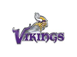 Minnesota Vikings Embossed Emblem; Purple and Yellow (Universal; Some Adaptation May Be Required)