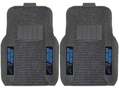 Molded Front Floor Mats with Carolina Panthers Logo (Universal; Some Adaptation May Be Required)