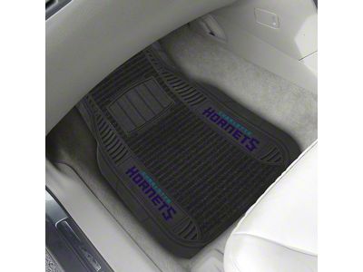 Molded Front Floor Mats with Charlotte Hornets Logo (Universal; Some Adaptation May Be Required)