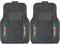 Molded Front Floor Mats with Jacksonville Jaguars Logo (Universal; Some Adaptation May Be Required)