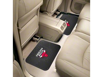 Molded Rear Floor Mats with Chicago Bulls Logo (Universal; Some Adaptation May Be Required)