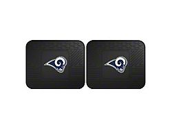 Molded Rear Floor Mats with Los Angeles Rams Logo (Universal; Some Adaptation May Be Required)