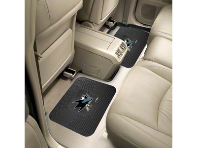 Molded Rear Floor Mats with San Jose Sharks Logo (Universal; Some Adaptation May Be Required)
