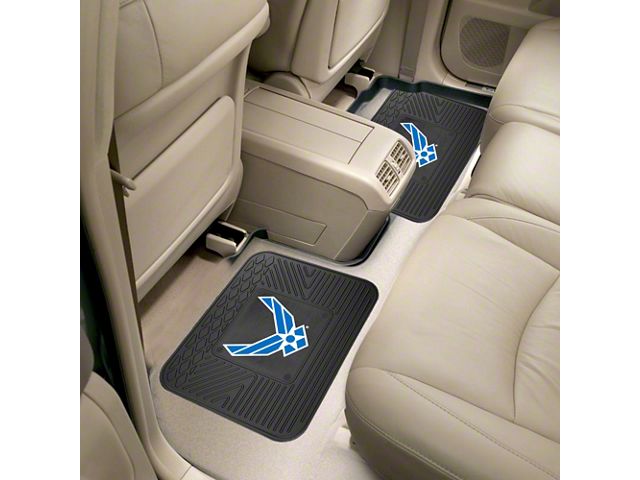 Molded Rear Floor Mats with U.S. Air Force Logo (Universal; Some Adaptation May Be Required)