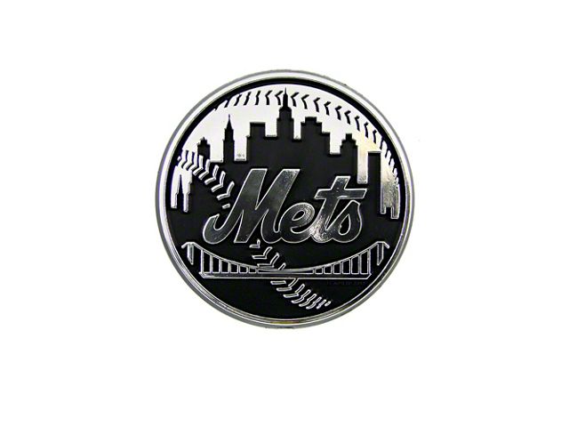 New York Mets Molded Emblem; Chrome (Universal; Some Adaptation May Be Required)