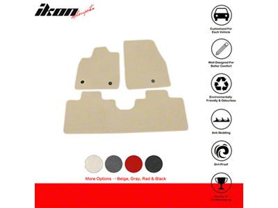 Nylon Carpet Front and Rear Floor Mats; Beige (21-25 Mustang Mach-E)