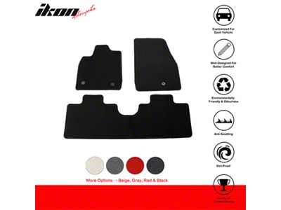 Nylon Carpet Front and Rear Floor Mats; Black (21-25 Mustang Mach-E)