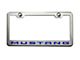 Polished/Brushed License Plate Frame with Blue Carbon Fiber 2010 Style Mustang Lettering (Universal; Some Adaptation May Be Required)