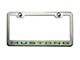 Polished/Brushed License Plate Frame with Green Carbon Fiber 2010 Style Mustang Lettering (Universal; Some Adaptation May Be Required)