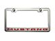 Polished/Brushed License Plate Frame with Red Carbon Fiber 2010 Style Mustang Lettering (Universal; Some Adaptation May Be Required)