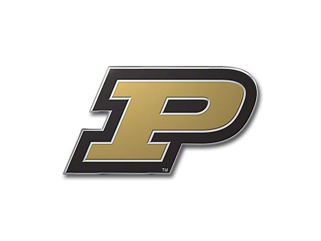 Script Gold Purdue Mach-E Purdue University Embossed Emblem; Gold (Universal; Some ...