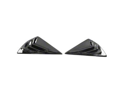 Side Window Louver Scoops; Gloss Black (21-25 Mustang Mach-E)