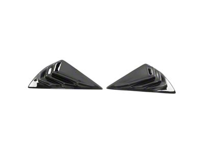 Side Window Louver Scoops; Gloss Black (21-24 Mustang Mach-E)