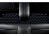 Single Layer Diamond Front and Rear Floor Mats; Black and Black Stitching (21-25 Mustang Mach-E)