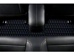 Single Layer Diamond Front and Rear Floor Mats; Black and Black Stitching (21-26 Mustang Mach-E)