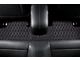 Single Layer Diamond Front and Rear Floor Mats; Black and White Stitching (21-24 Mustang Mach-E)