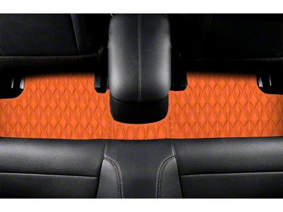 Single Layer Diamond Front and Rear Floor Mats; Full Orange (21-24 Mustang Mach-E)