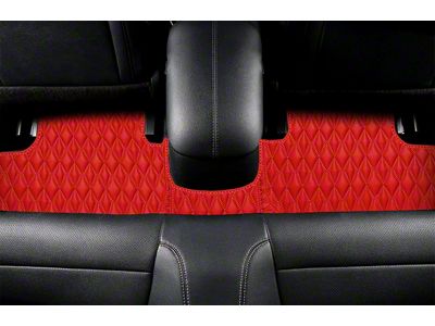 Single Layer Diamond Front and Rear Floor Mats; Full Red (21-25 Mustang Mach-E)