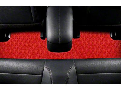 Single Layer Diamond Front and Rear Floor Mats; Full Red (21-23 Mustang Mach-E)