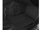 Single Layer Stripe Front and Rear Floor Mats; Full Black (21-24 Mustang Mach-E)