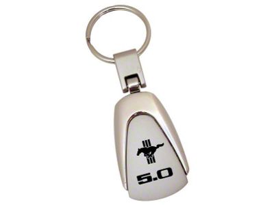 Teardrop Style Key Chain with Tri-Bar Pony 5.0 Logo