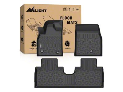 TPE Front and Rear Floor Liners; Black (21-25 Mustang Mach-E)