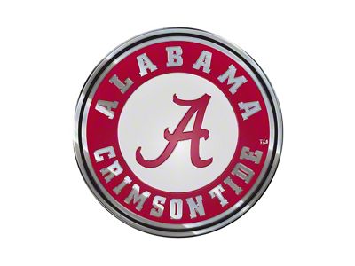 University of Alabama Embossed Emblem; Red (Universal; Some Adaptation May Be Required)