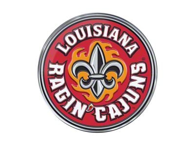 University of Louisiana-Lafayette Embossed Emblem; Red (Universal; Some Adaptation May Be Required)