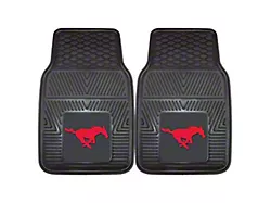 Vinyl Front Floor Mats with SMU Logo; Black (Universal; Some Adaptation May Be Required)