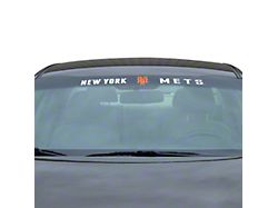 Windshield Decal with New York Mets Logo; White (Universal; Some Adaptation May Be Required)