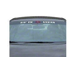 Windshield Decal with Texas A&M University Logo; White (Universal; Some Adaptation May Be Required)