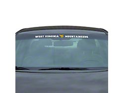 Windshield Decal with West Virginia University Logo; White (Universal; Some Adaptation May Be Required)