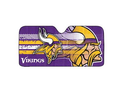 Windshield Sun Shade with Minnesota Vikings Logo; Purple (Universal; Some Adaptation May Be Required)