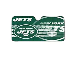 Windshield Sun Shade with New York Jets Logo; Green (Universal; Some Adaptation May Be Required)