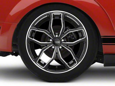Foose Outcast Gloss Black Machined Wheel; Rear Only; 20x10; 40mm Offset (05-09 Mustang)