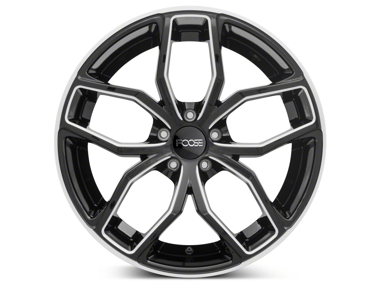 Foose Mustang Outcast Gloss Black Machined Wheel; Rear Only; 20x10