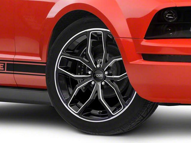 Foose Outcast Gloss Black Machined Wheel; 20x8.5 (05-09 Mustang)