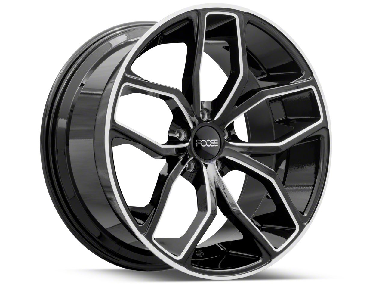 Foose Mustang Outcast Gloss Black Machined Wheel; 20x8.5; 35mm