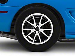Deep Dish FR500 Style Gloss Black Machined Wheel; Rear Only; 17x10.5; 27mm Offset (94-98 Mustang)