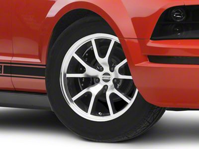 FR500 Style Gloss Black Machined Wheel; 17x9 (05-09 Mustang GT, V6)